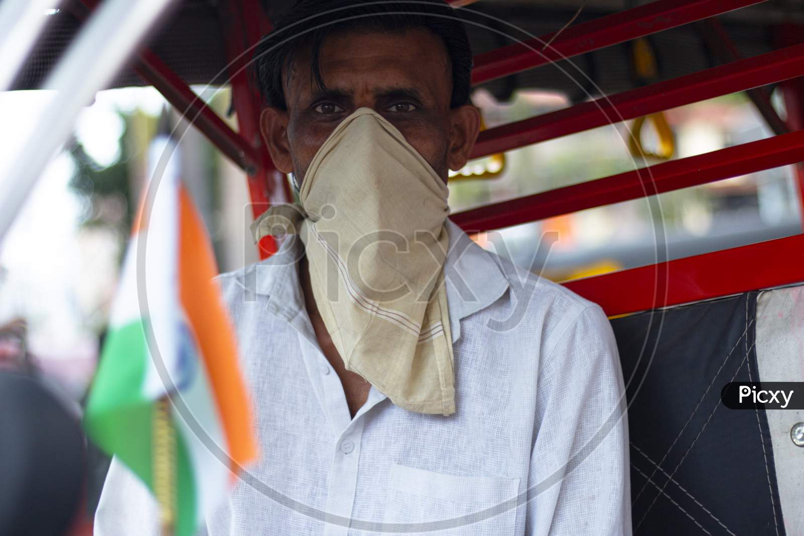 auto driver with mask
