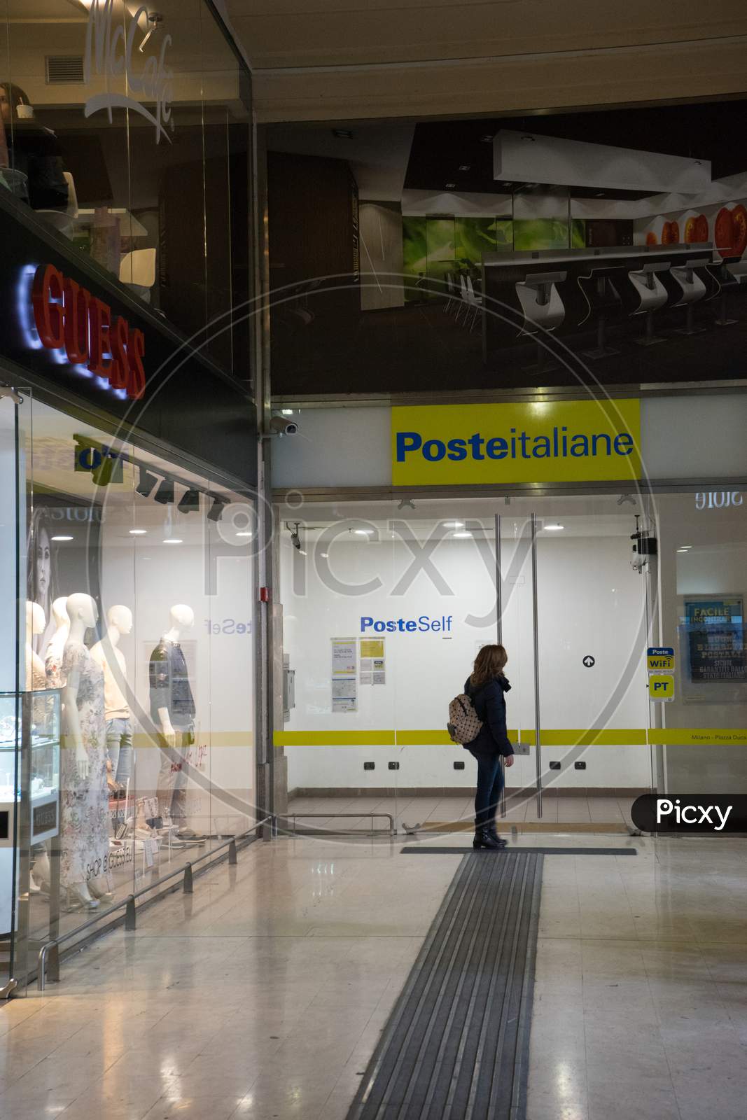 Menaggio, Italy-April 2, 2018: Posteitaliane Post Office At Milan