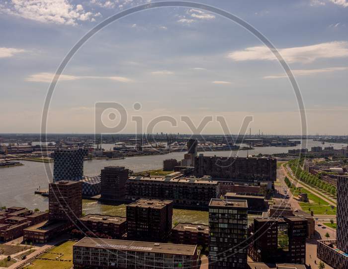 Netherlands, Rotterdam, The Cityscape And Skyline Of Rotterdam