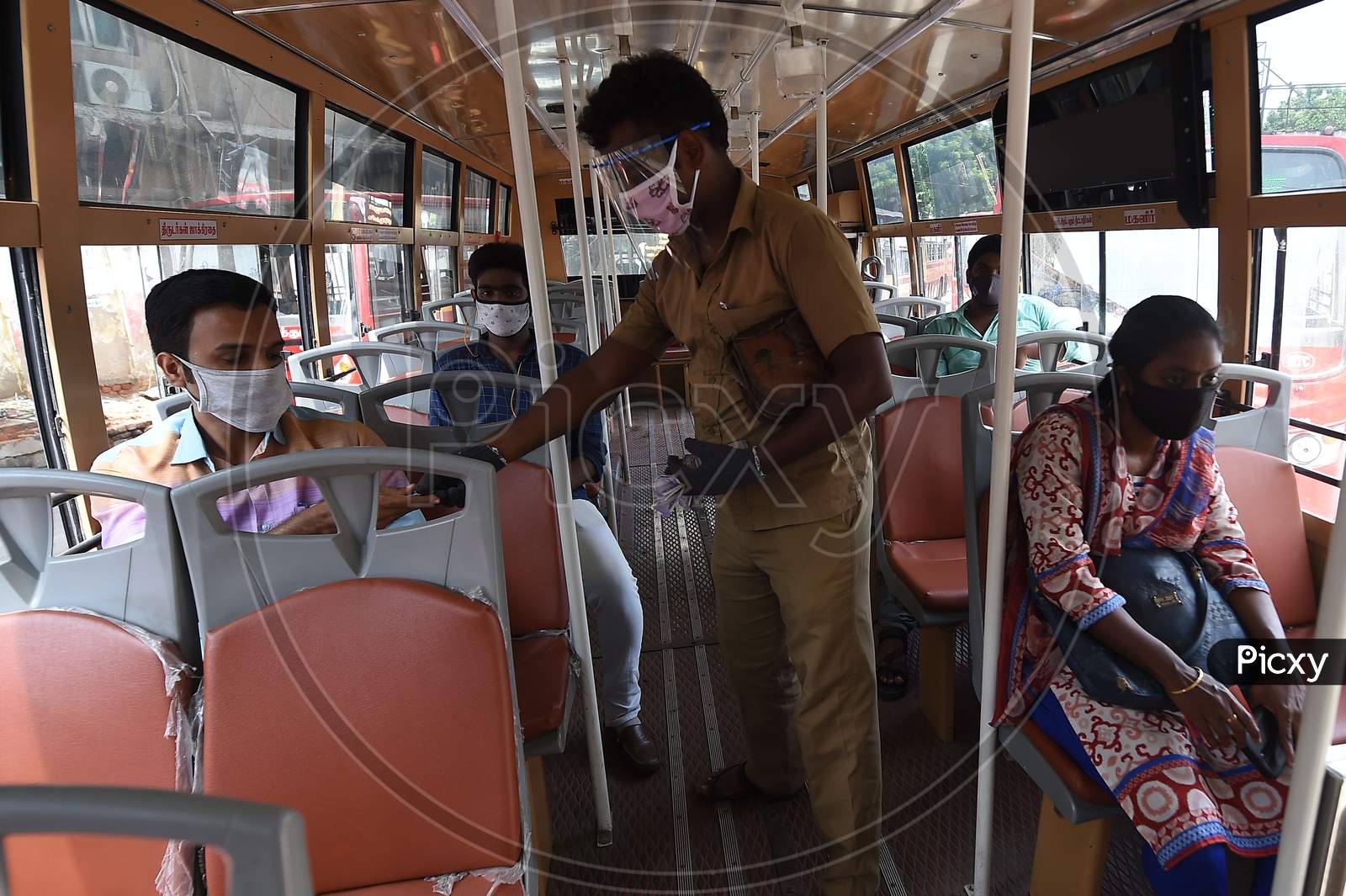 Commuters Travel In A Bus After It Re-Opened Today, During Unlock 4.0, In Chennai, Tuesday, Sept. 01, 2020.