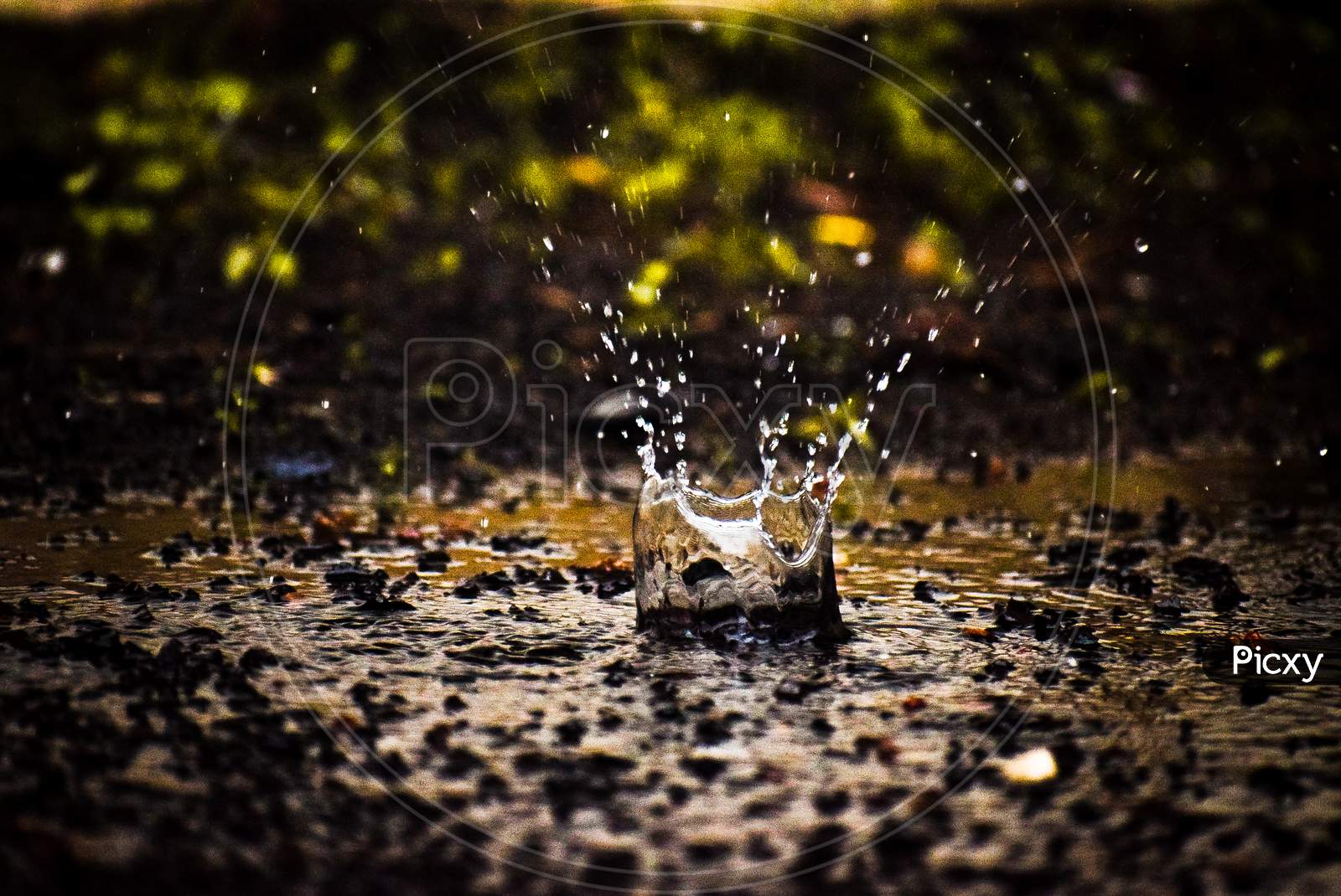 Splash of rain water drop.