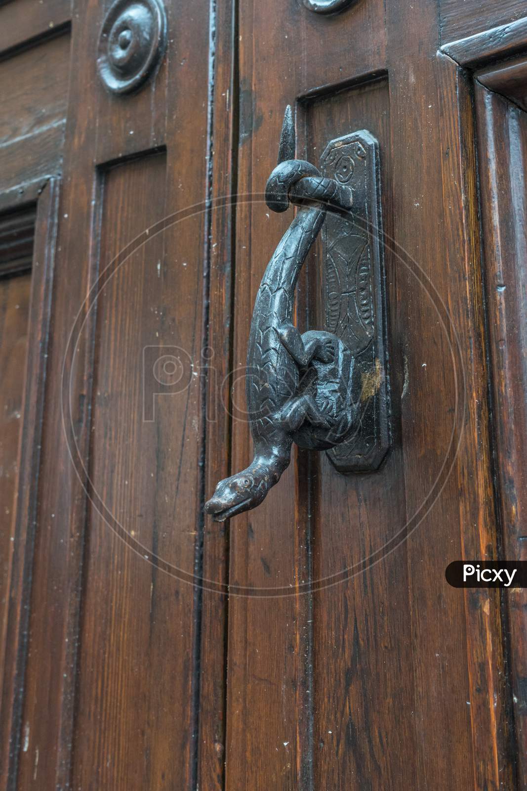 Italy, Varenna, Lake Como, A Wooden Door