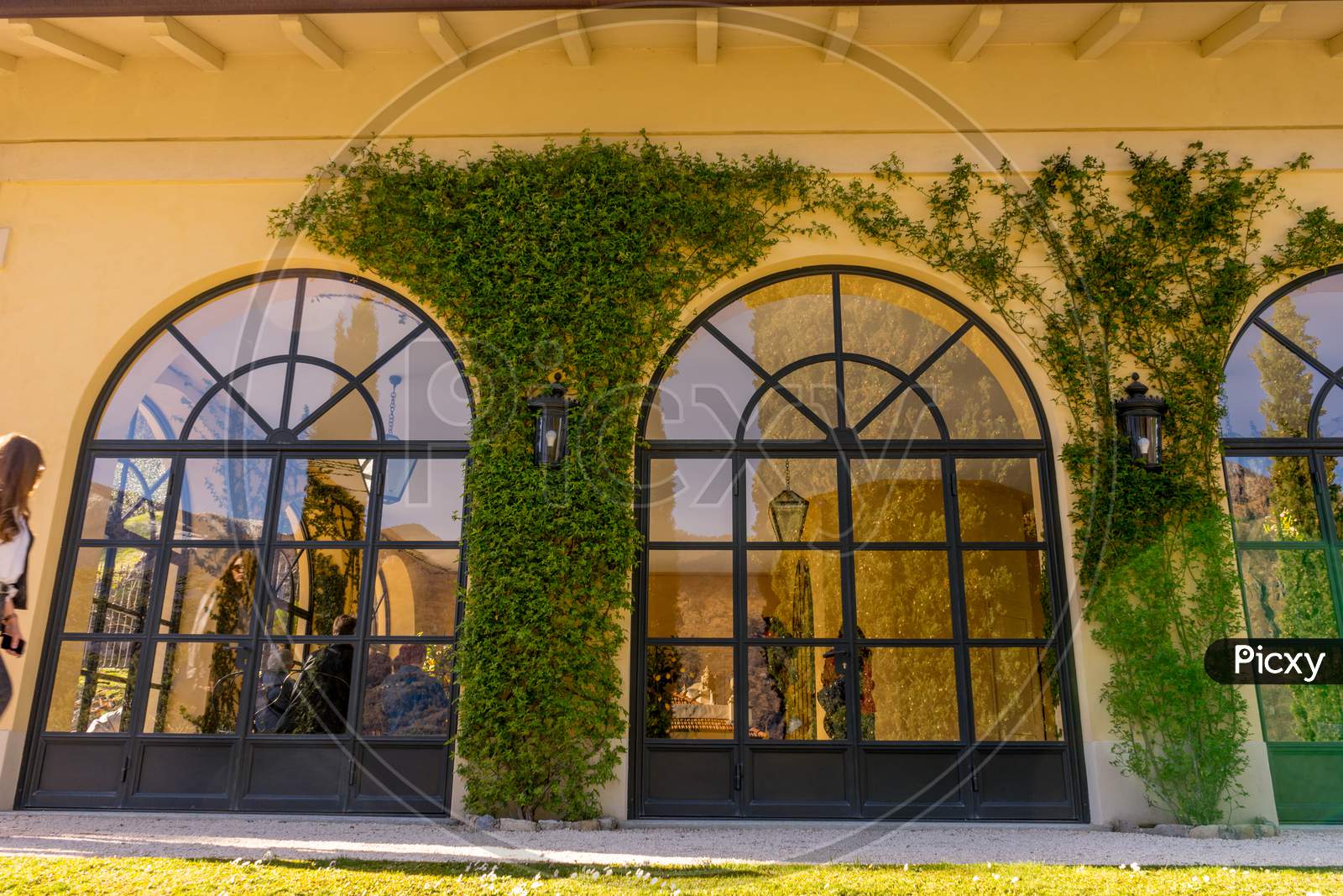 Lecco, Italy-April 1, 2018: Windows At Famous Villa Del Balbianello At Lecco, Lombardy