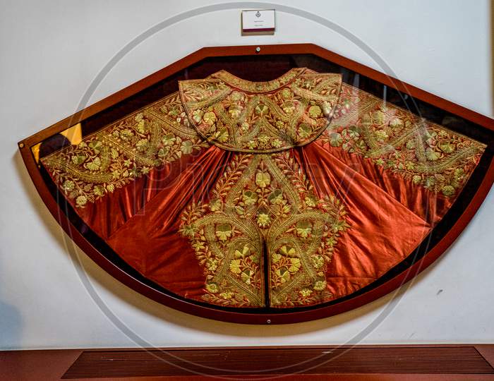 Seville, Spain- June 18, 2017:  A Framed Dress Of A Matadorl Is Placed Inside The Bull Fighting Ring In Seville, Spain June 2017, Europe