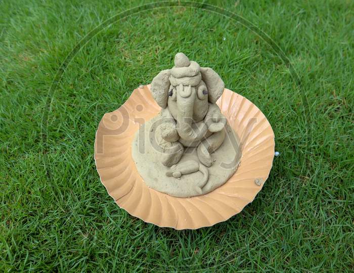 Home Made Lord Ganesh. Making Ganesh Ji Murti (Statue) From Modern Clay. Home Made Lord Ganesh.