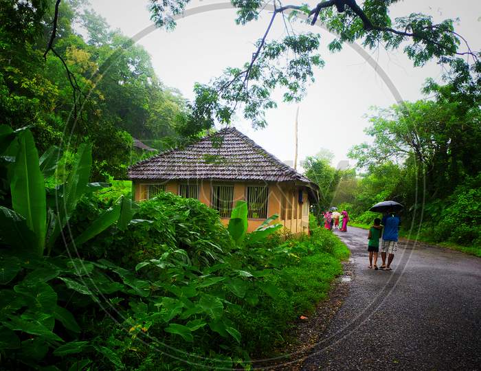 village picture in rainy season