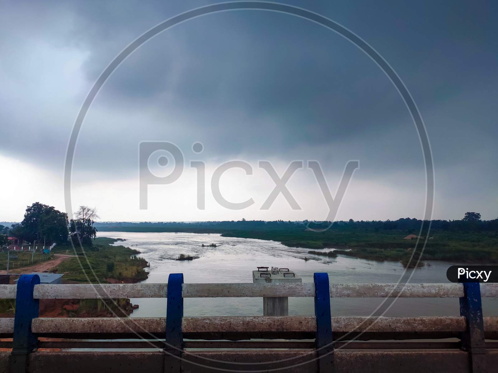 Ilambazar bridge, Ajay river cloudy day