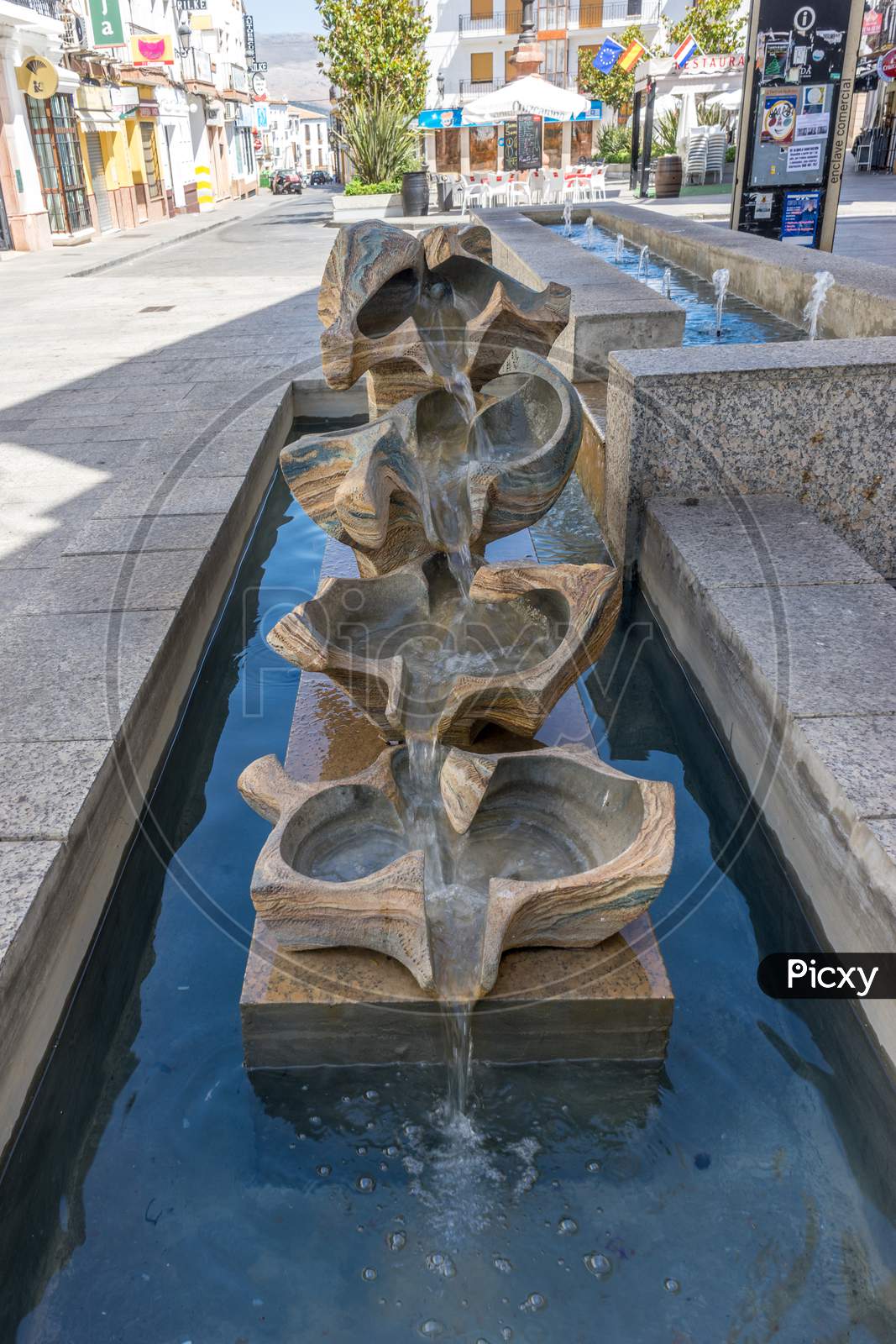 Spain, Ronda - 21 June 2017:  Statue Of Fountain In City