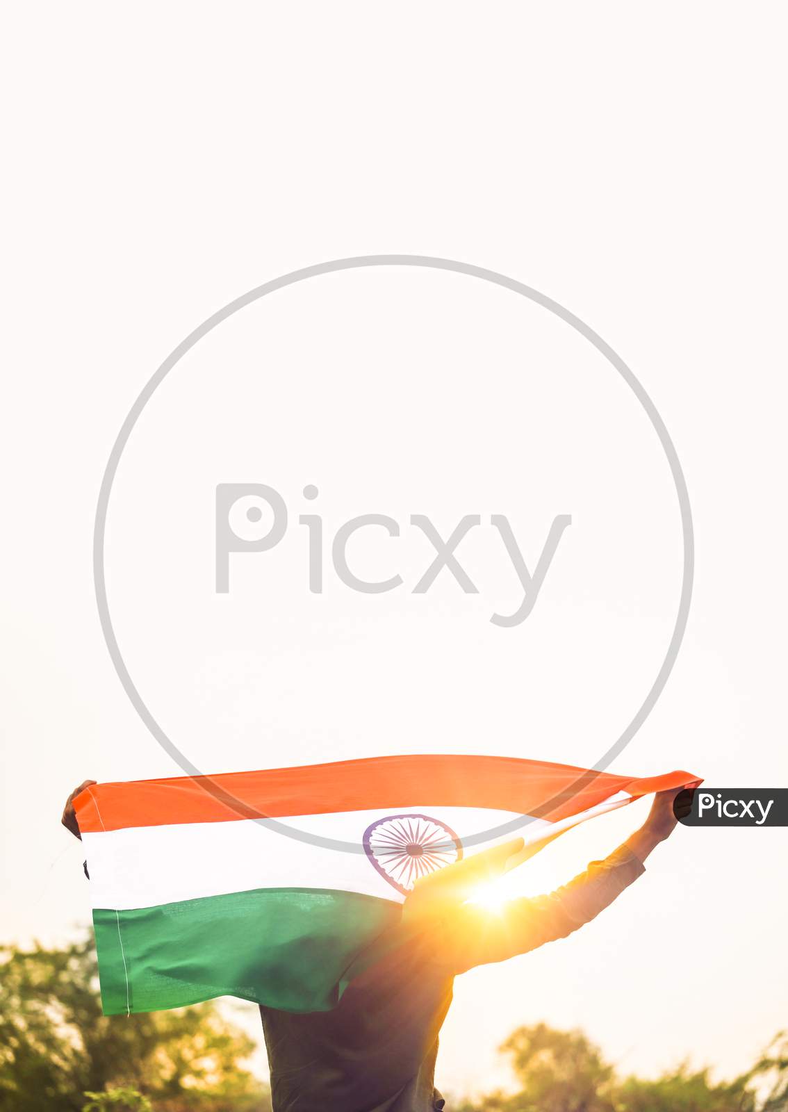 Indian flag hold by Boy/Person