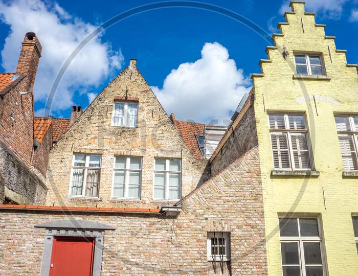 Gable City Skyline In The City Of Brugge, Belgium, Europe