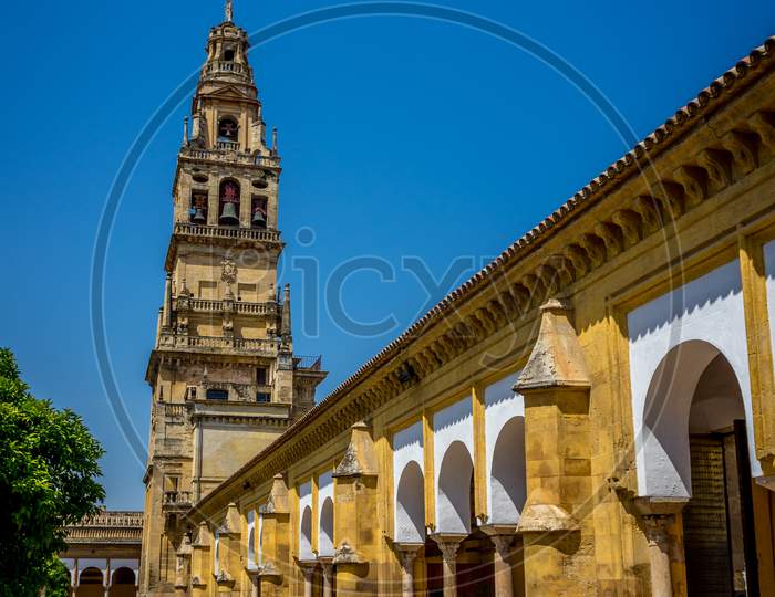 Bell Tower  Of The Mosque-Cathedral, The Mezquita In Cordoba, Andalucia, Spain, Europe
