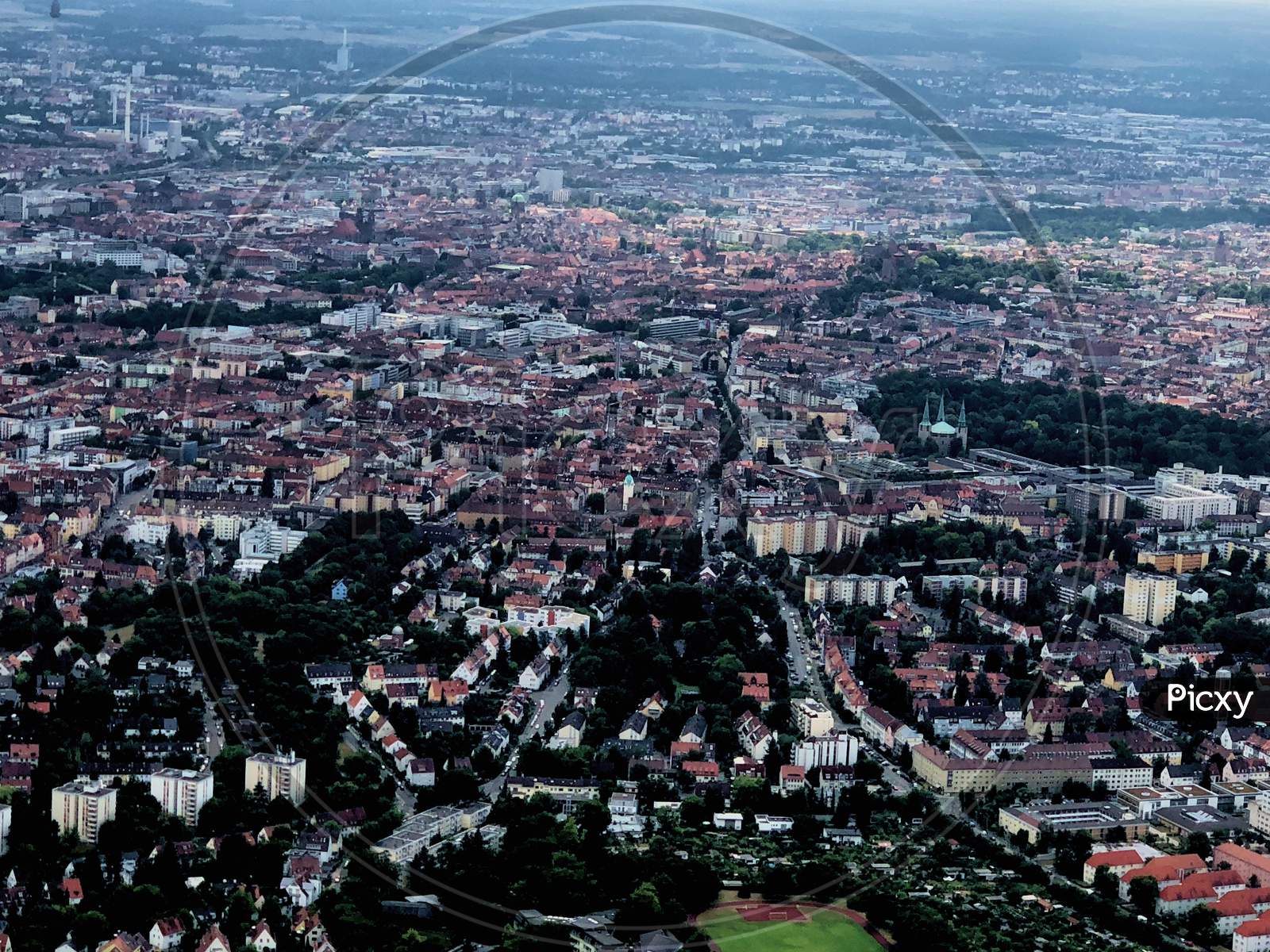 Nuremberg in Germany seen from above 27.7.2018