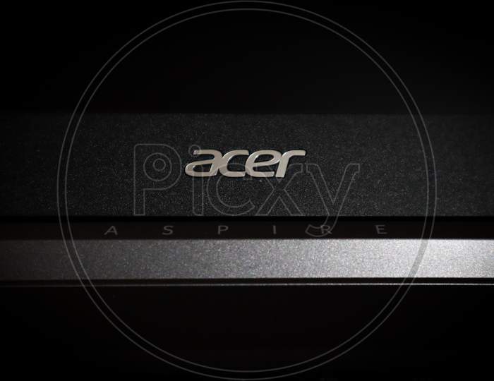 Acer Aspire Logo On A Acer Aspire 7 Gaming Laptop.