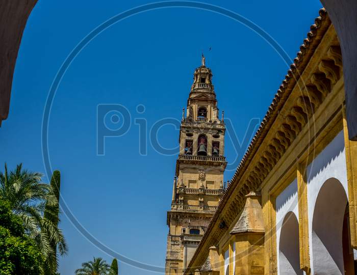 Bell Tower  Of The Mosque-Cathedral, The Mezquita In Cordoba, Andalucia, Spain, Europe