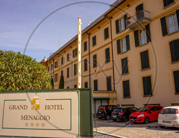 Menaggio, Italy-April 2, 2018: The Grand Hotel At Menaggio, Lombardy