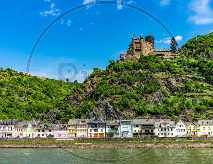 Frankfurt, Germany - 27Th May 2018: Katz Castle On The Rhine River