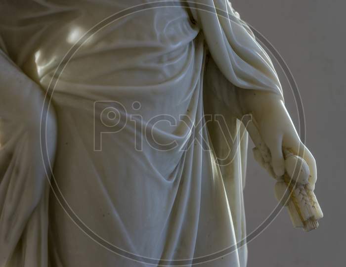 Image of Italy, Bellagio, Lake Como, Hands Of A Marble Statue-KN789643 ...