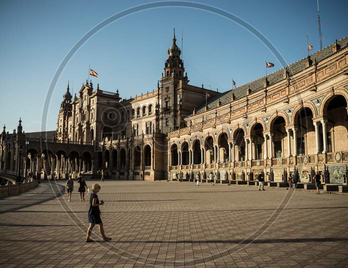 Plaza De Espana, City Hall In Seville, Spain, Europe