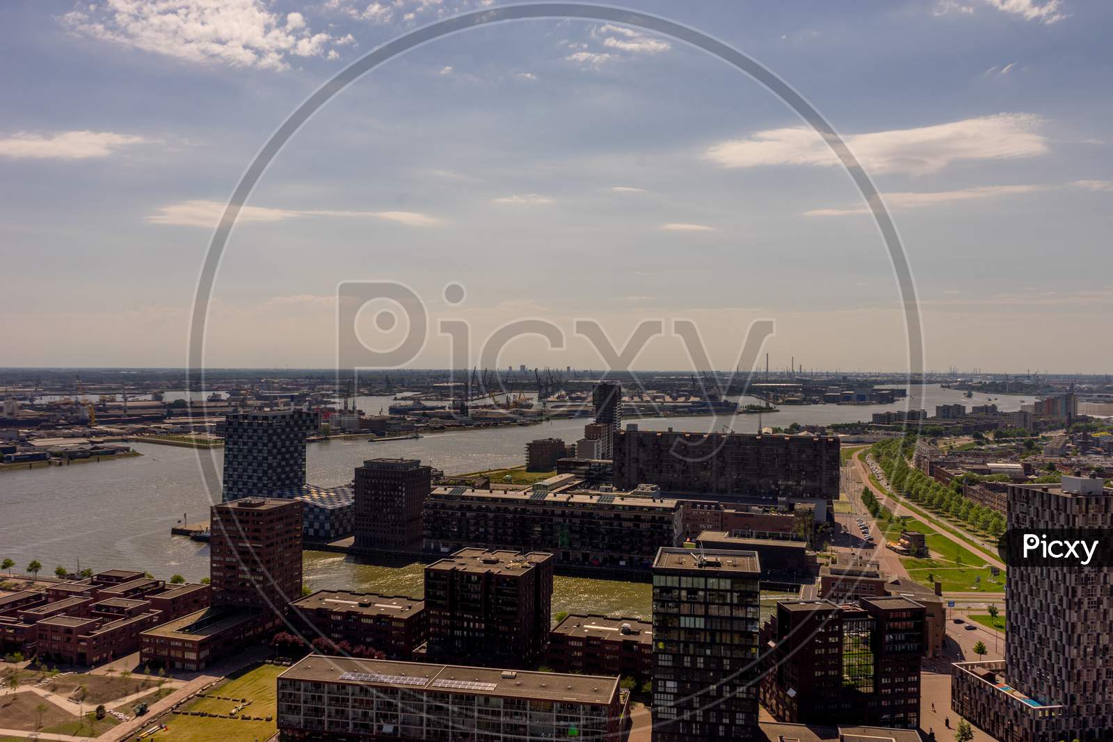 Netherlands, Rotterdam, The Cityscape And Skyline Of Rotterdam