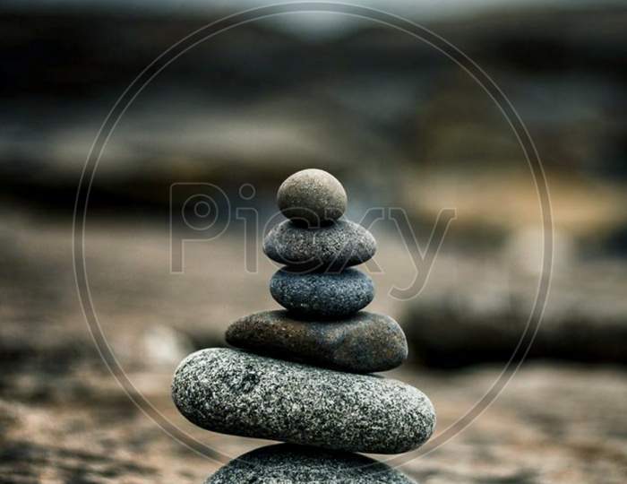 The stones at seashore, macro photography