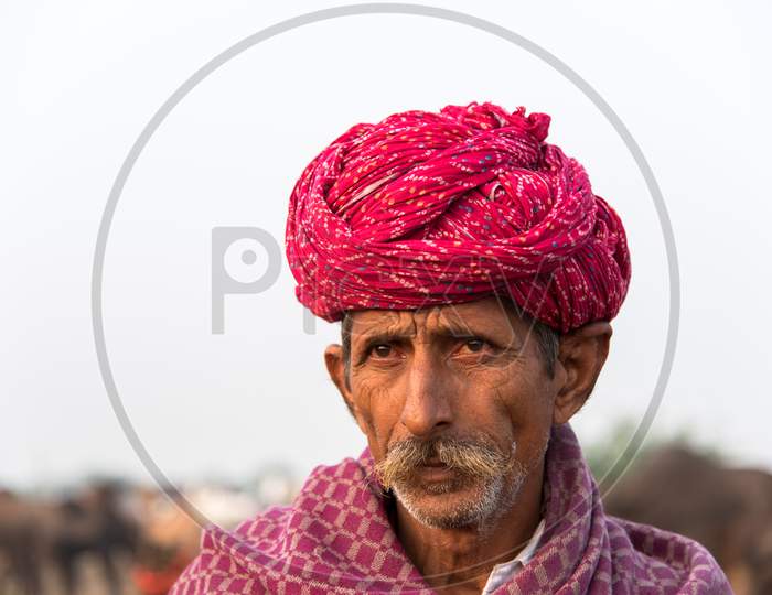 Portrait of local man in Rajasthan