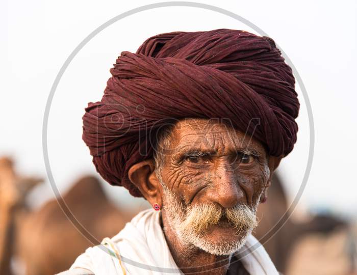 A senior man in Pushkar, Rajasthan