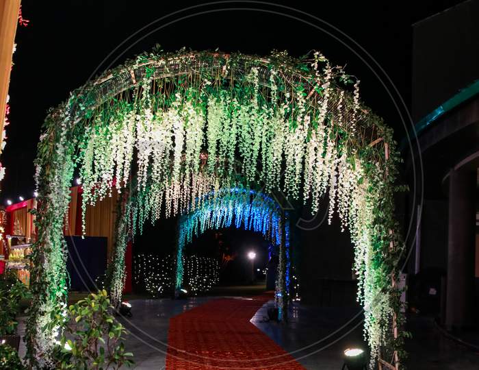A Decorated Arcade From A Destination Wedding In India