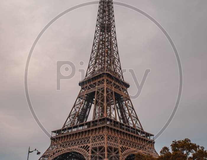 Eiffel tower view fall colors Paris
