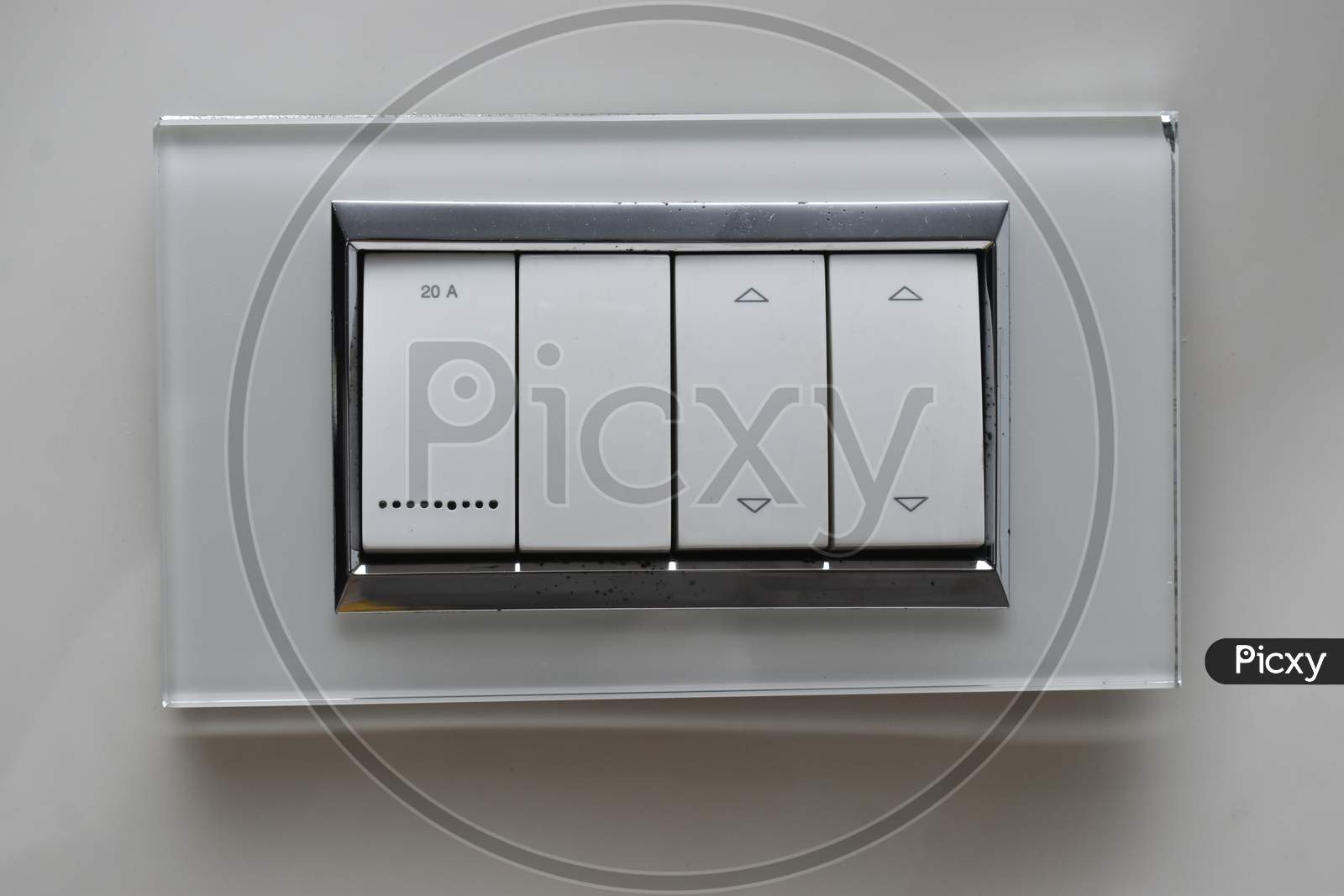 Designer Electrical Switch Board With Two Way Switches On Laminated Tile