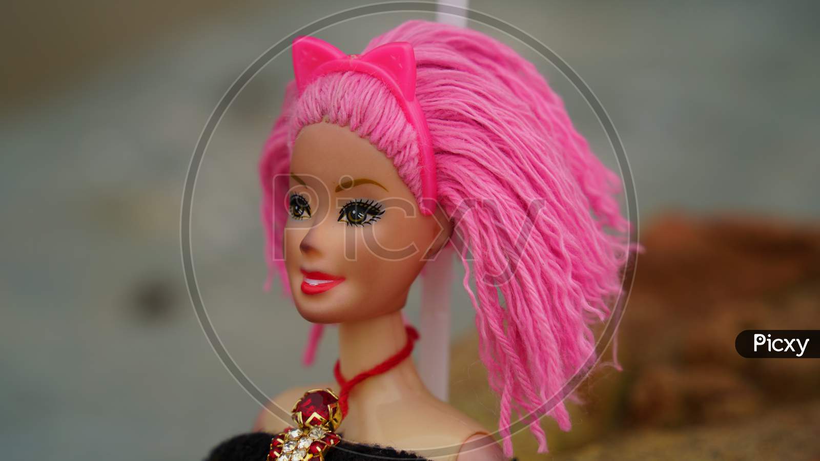 Image of A Beautiful Barbie With Pink Hair. Awesome Doll.-PO085091 ...