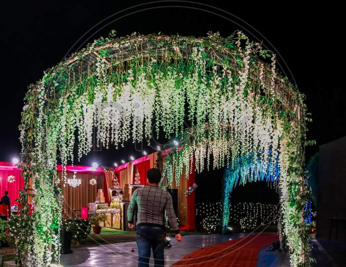 A Decorated Passage Entrance From A Destination Wedding In India
