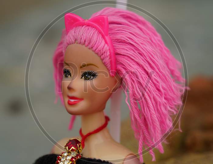 A Beautiful Barbie With Pink Hair. Awesome Doll.