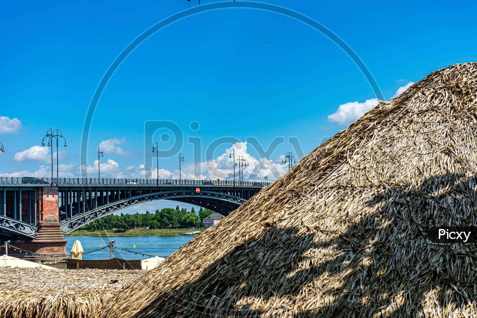 Germany, Heritage Site Mainz, A Bridge Over A Body Of Water