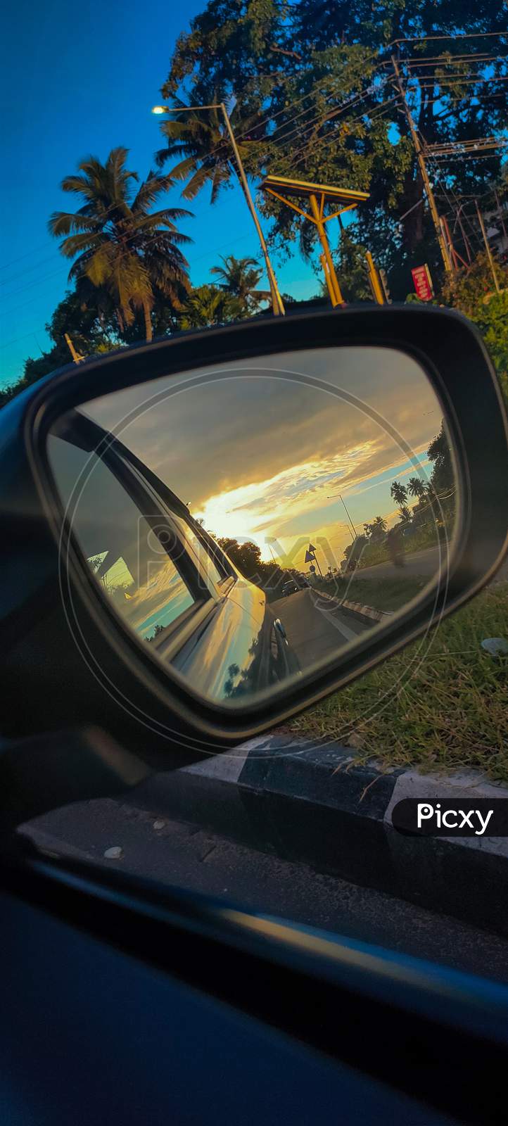 Sunset refection on mirror