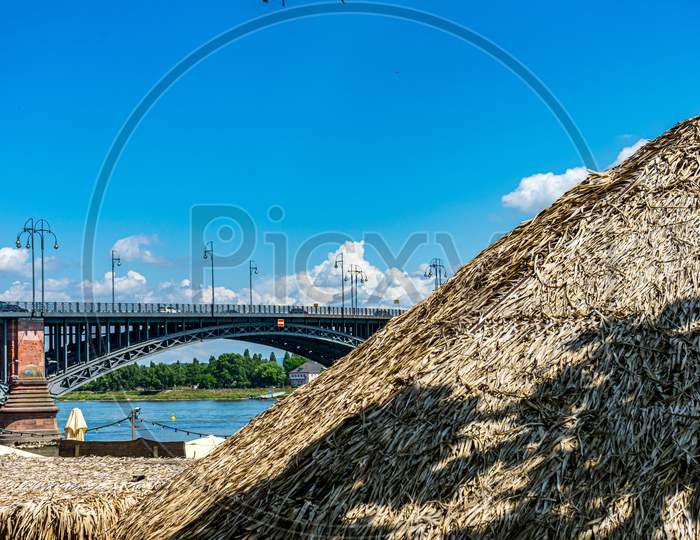 Germany, Heritage Site Mainz, A Bridge Over A Body Of Water