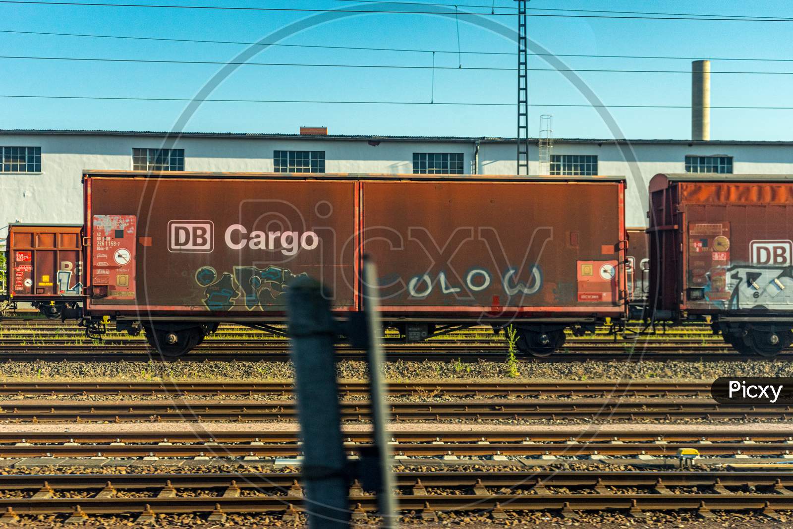 Frankfurt, Germany - 30Th May 2018: The Deutsche Bahn Train Db Cargo At Frankfurt Railway Station