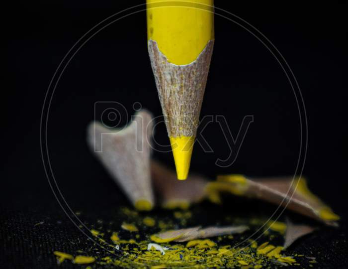 An abstract photo of a pencil sharped