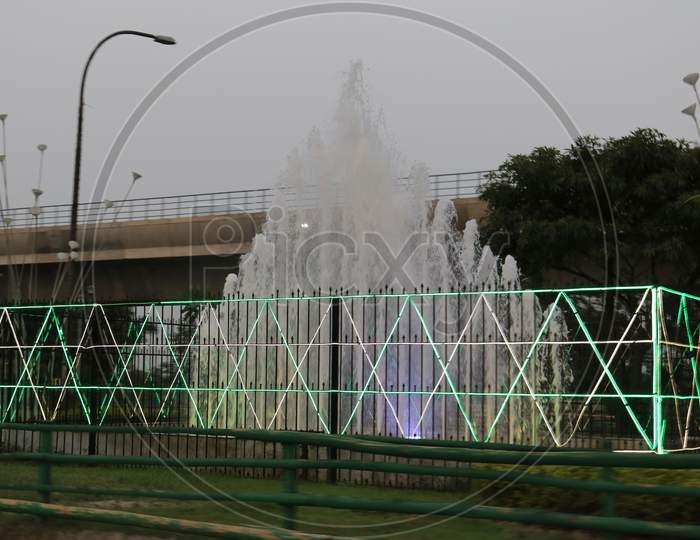Water Fountain on Road