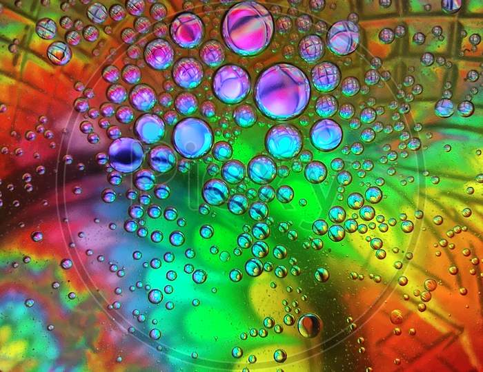 Macro Water And Oil Bubble Photo