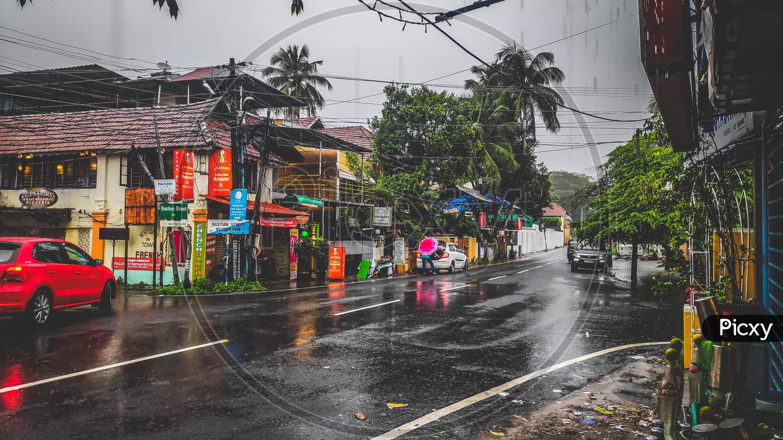 Rainy street, mansoon
