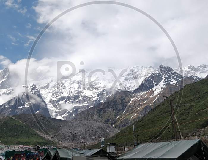Mountains covered with snow in June month 2019