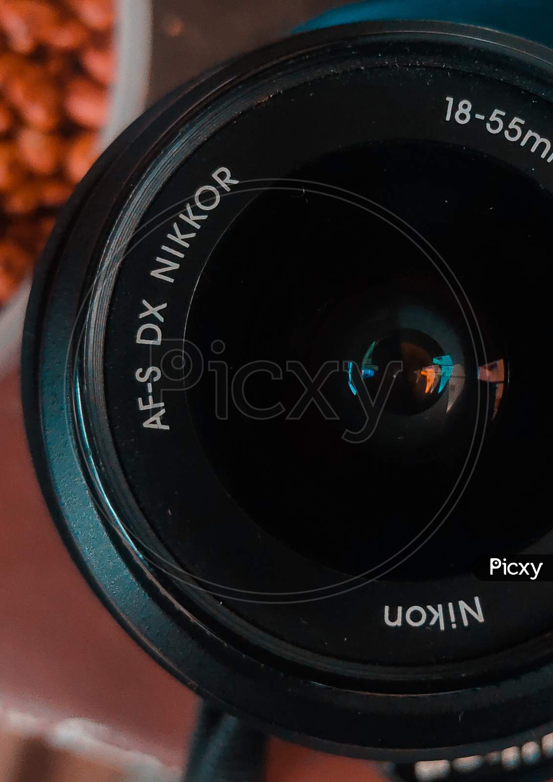 Nikkor dx camera lens close up