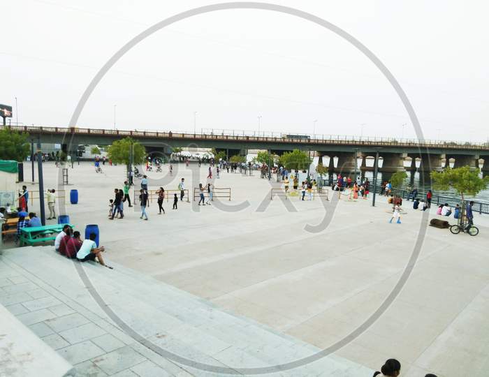 View of Sabarmati Riverfront in Ahmedabad. India