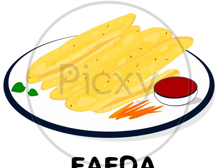 fafda indian Gujarati Food Vector