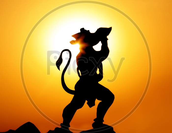 Lord Hanuman Silhouette