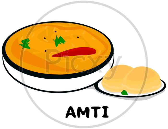 Aamti or amti indian Maharashtra Food Vector