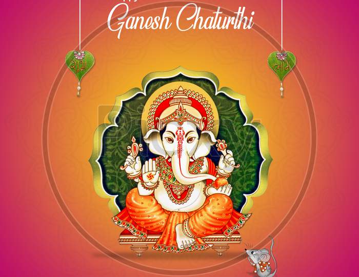 Creative Greeting Card,Poster Or Banner For Hindu Festival Ganesh Chaturthi Celebration Or Shubh Deepawali