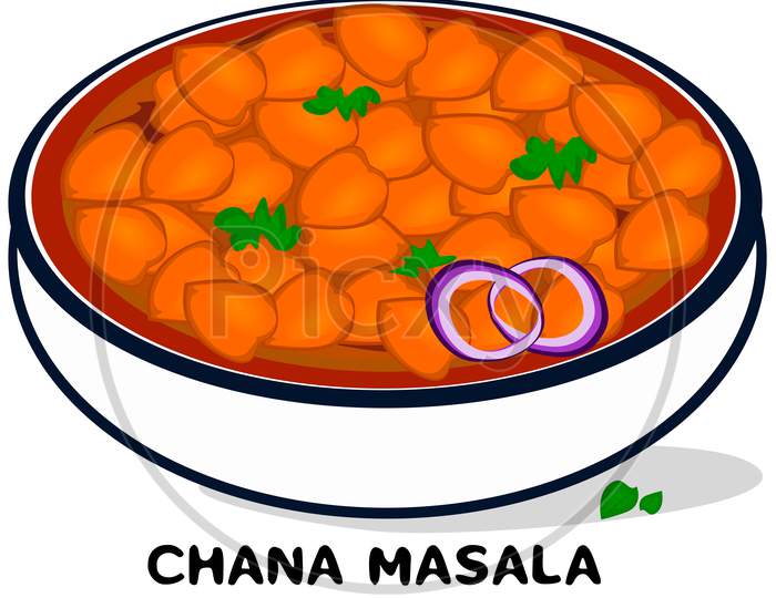 Channa Masala or Masala Chana indian Punjabi food Vector