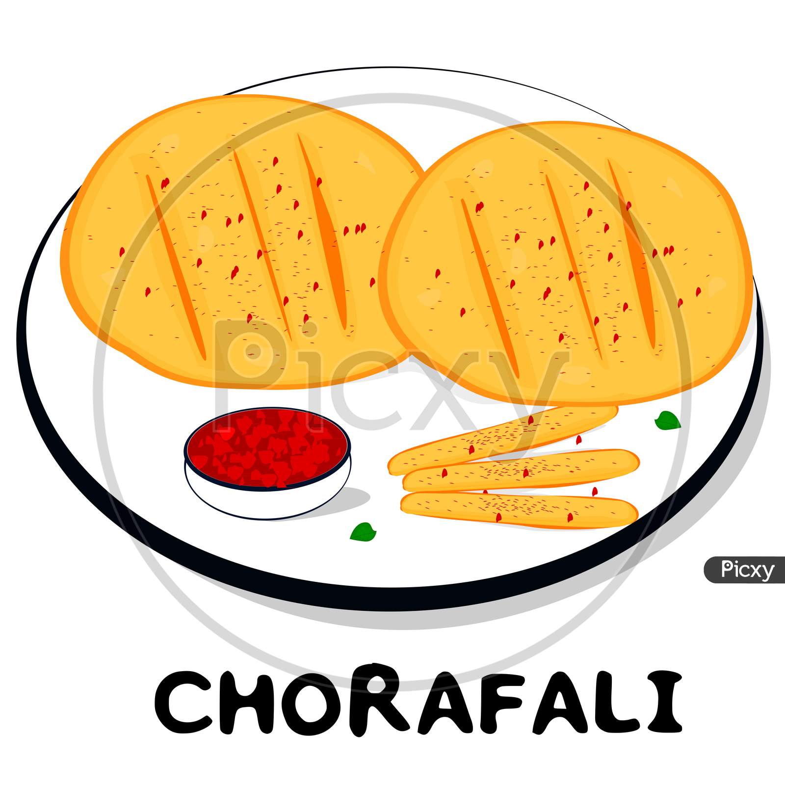 Chorafali indian Gujarati Food Vector