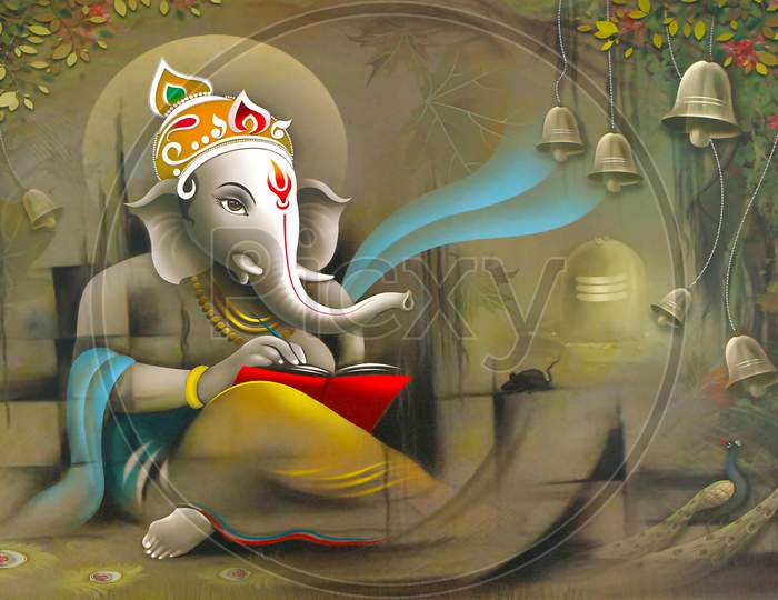 Hindu Lord Ganesha Texture Wallpaper Background